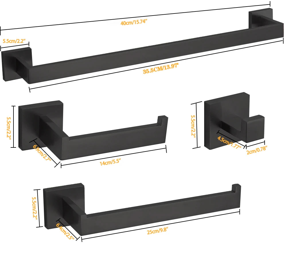 Dqok Stainless Steel Bathroom Hardware Set With Rack Shelf
