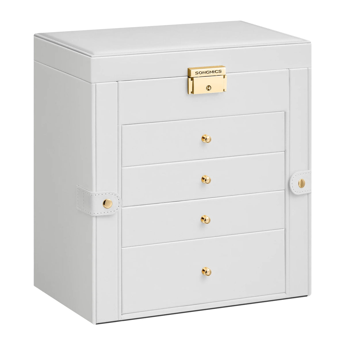 Songmics 5 Layer Jewelry Box Organizer With Drawers Mirror And Lock