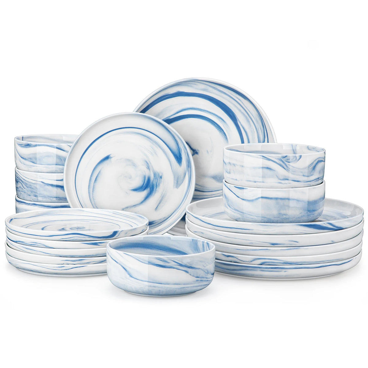 MALACASA Ceramic Porcelain Dinnerware Set For Home Dining Rooms
