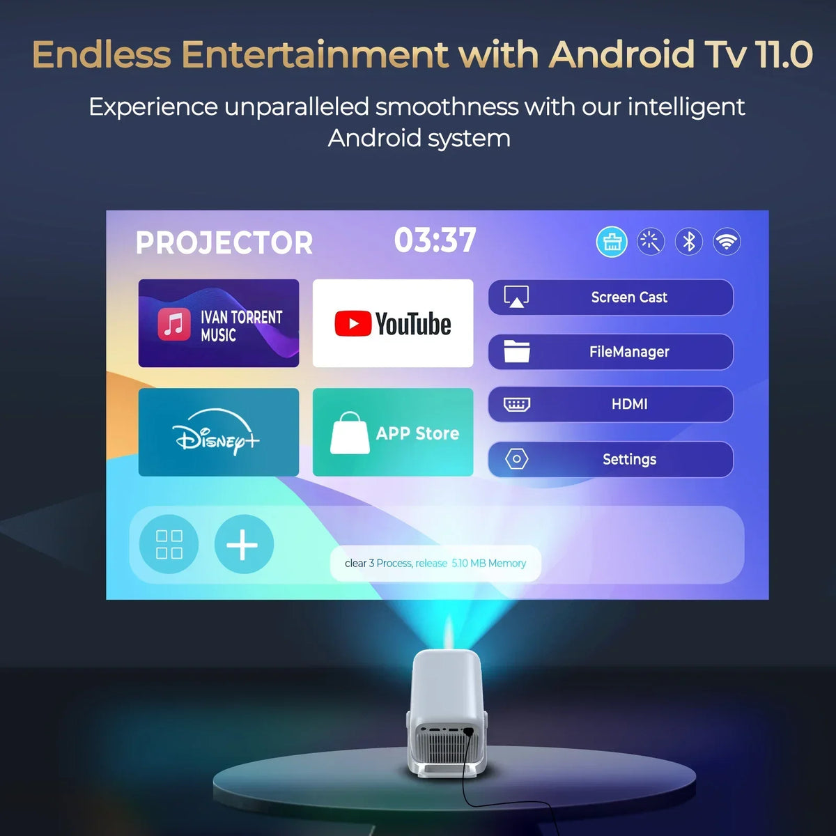 LynCast 4K X3AQ Projector Native 1080P Android 11 Auto Focus