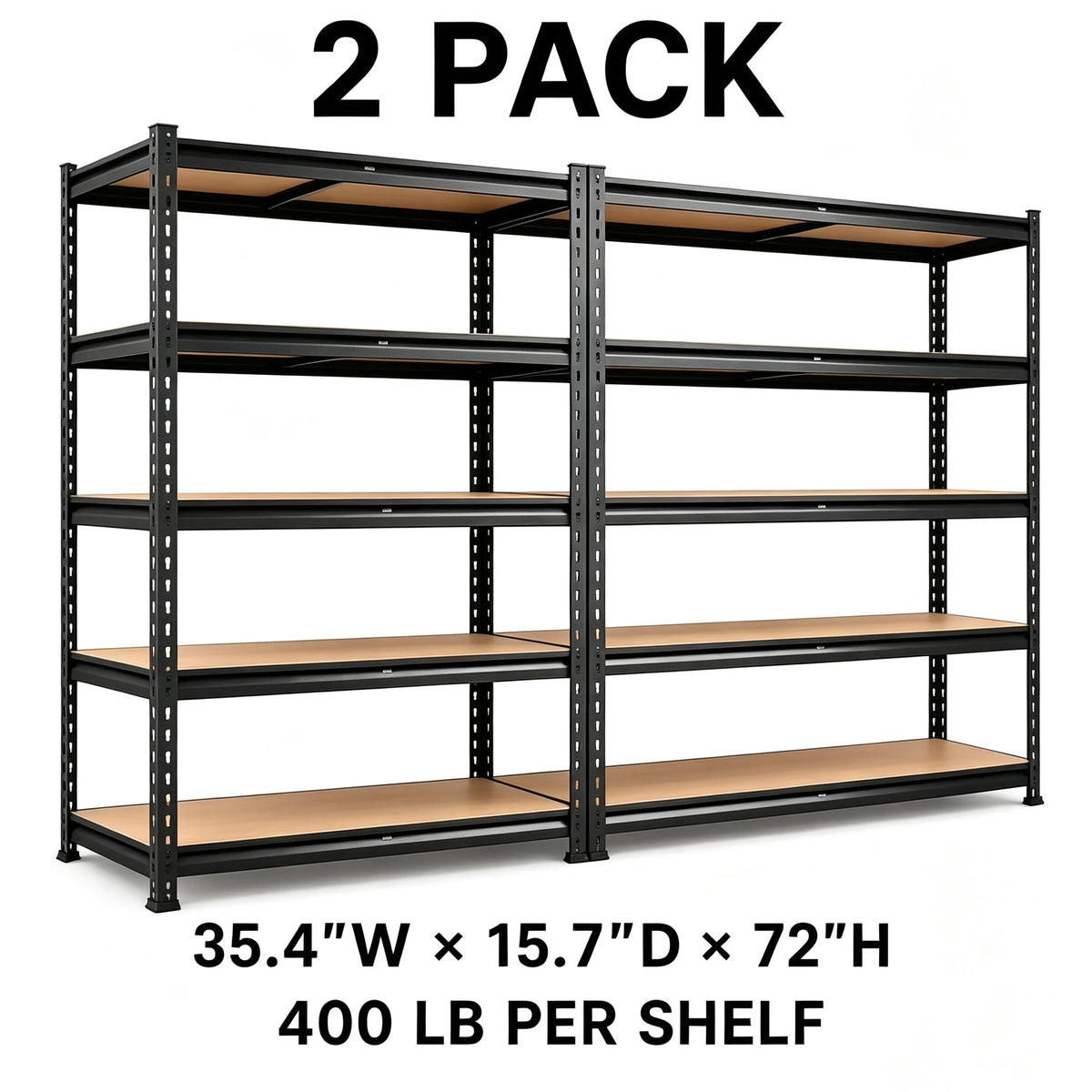 Five Tier Adjustable Metal Utility Shelving Storage Rack