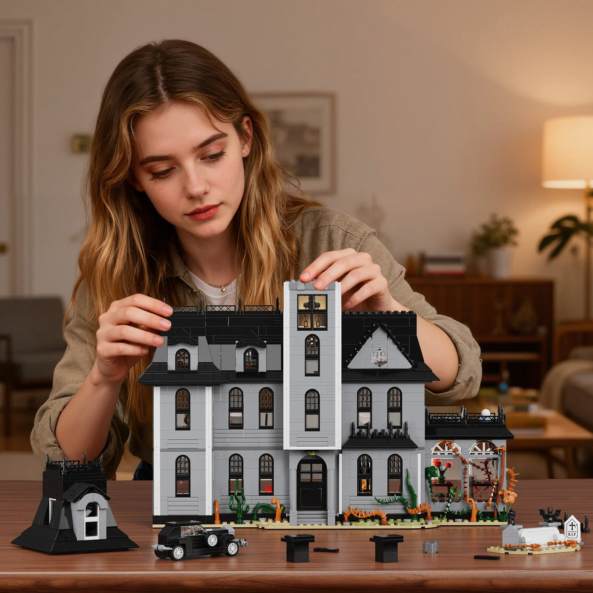 Gothic House Building Blocks Nightfall Manor Architecture Ornament Gift
