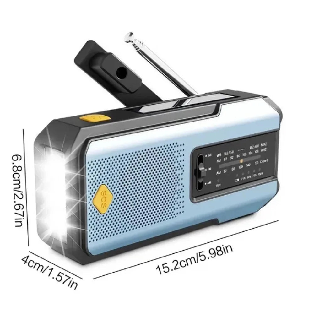 Stonego Solar Hand Crank Emergency Radio With Power Bank