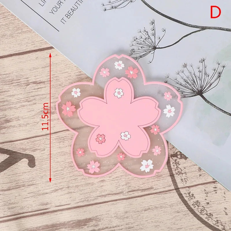 Silicone Cherry Blossom Heat Resistant Dining Table Mat And Coaster