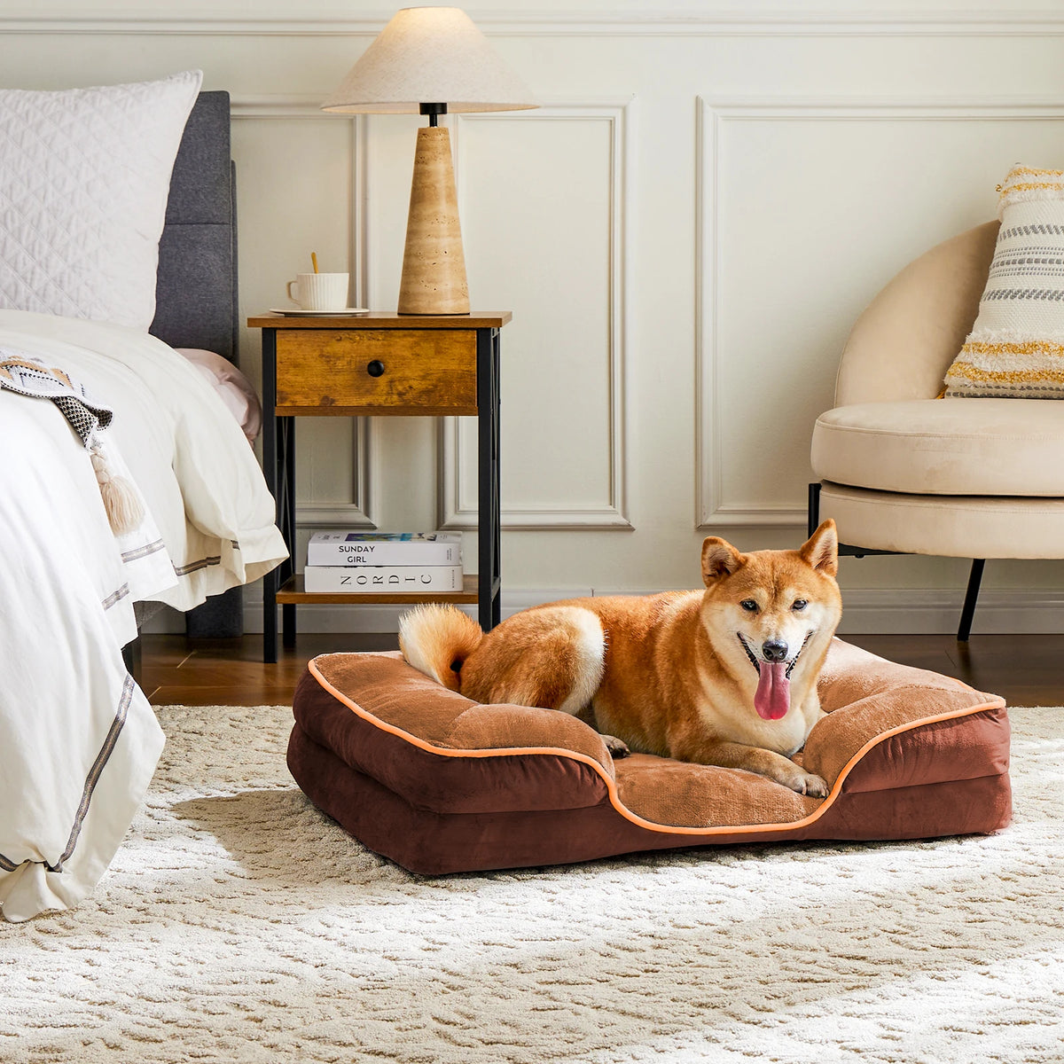JHK Orthopedic Memory Foam Dog Bed for Small Pets Indoor