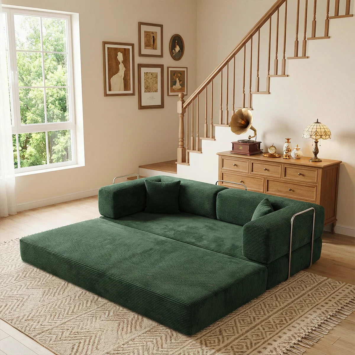YQzyphyna Modern Convertible Futon Sofa Bed For Living Room