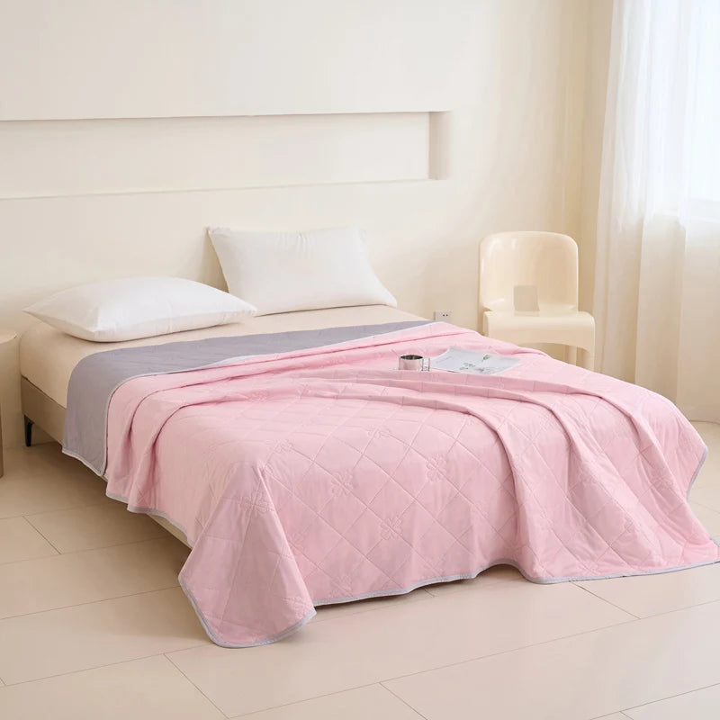 ROSEKIND Cooling Blanket for Hot Sleepers, Soft Lightweight Geometric Bedding