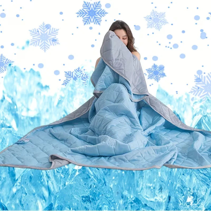 ROSEKIND Cooling Blanket for Hot Sleepers, Soft Lightweight Geometric Bedding