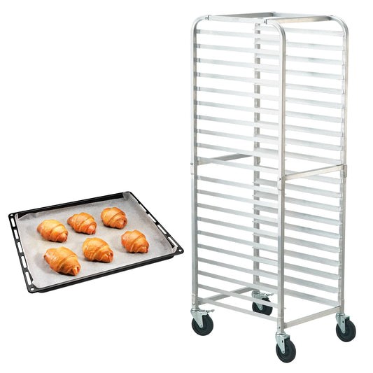 Succebuy Aluminum Commercial Bakery Bun Rack With Brake Wheels