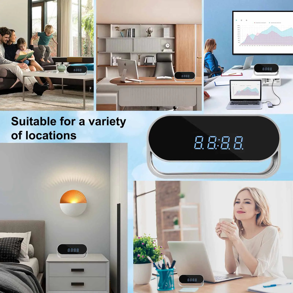 Ouvis 4K HD Clock Camera Featuring Night Vision Motion Detection
