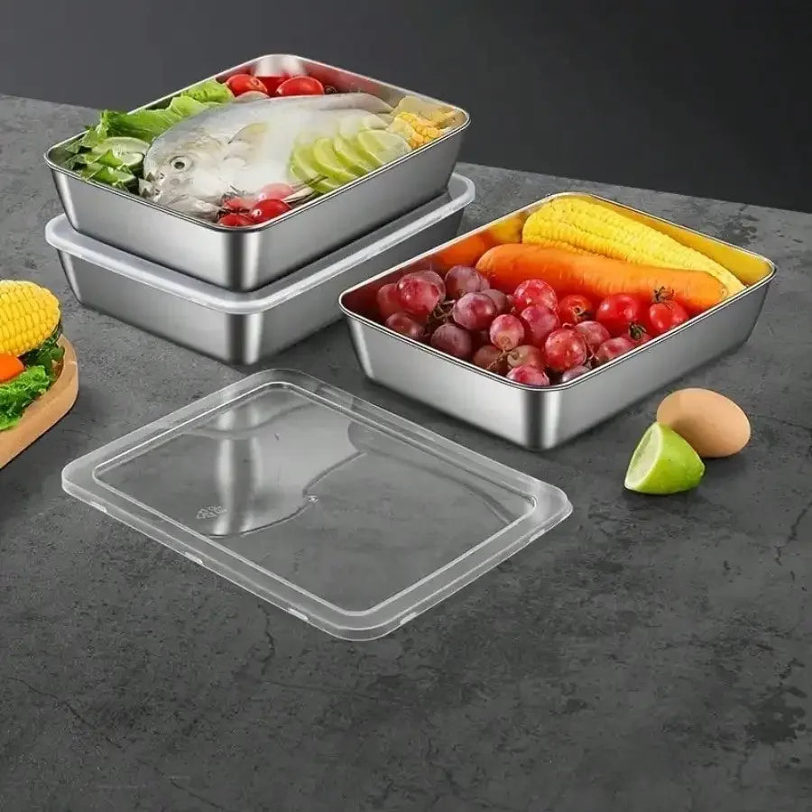 Stainless Steel Reusable Food Storage Containers With Sealed Lids