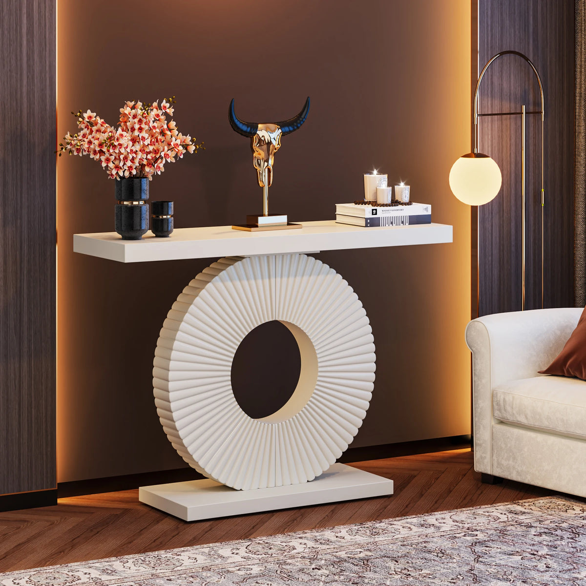 Tribesigns Modern Console Table With Geometric Base Entryway Table