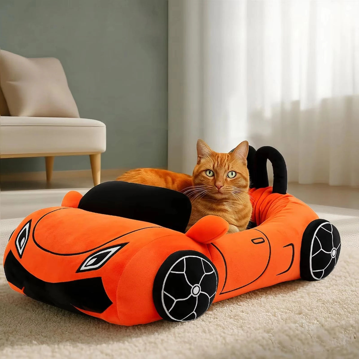 CWV Supercar Cat Bed, Soft Washable Cozy Pet Sleeping Mat