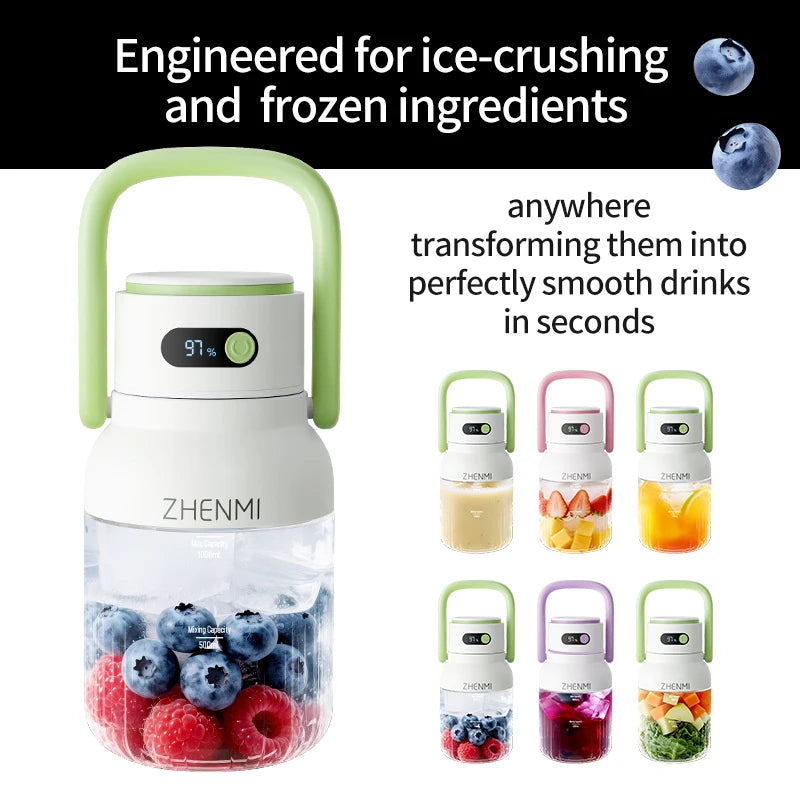 Zhenmi Cordless USB Rechargeable Blender For Smoothies And Shakes