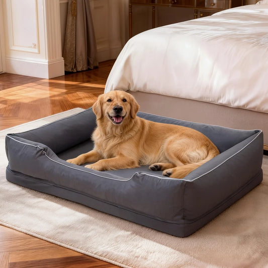 BORWART CN Orthopedic Dog Bed Sofa Bolster Sides Waterproof Liner