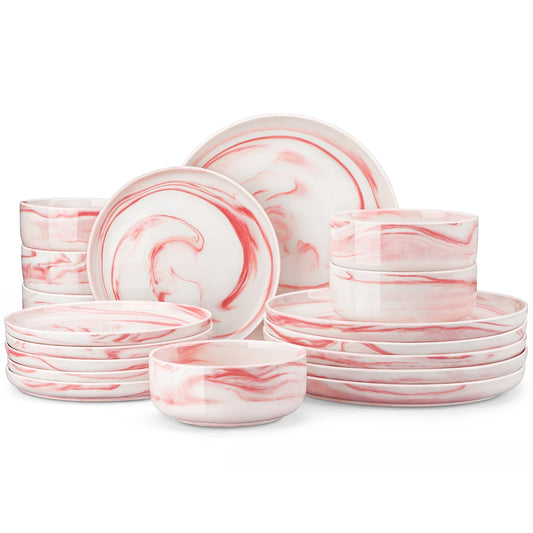 MALACASA Ceramic Porcelain Dinnerware Set For Home Dining Rooms