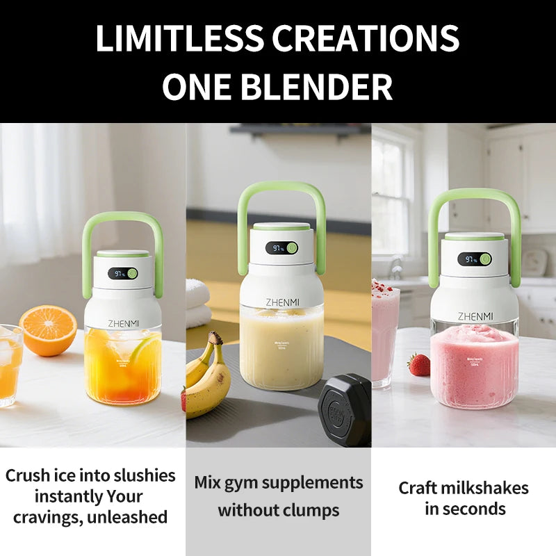 Zhenmi Cordless USB Rechargeable Blender For Smoothies And Shakes