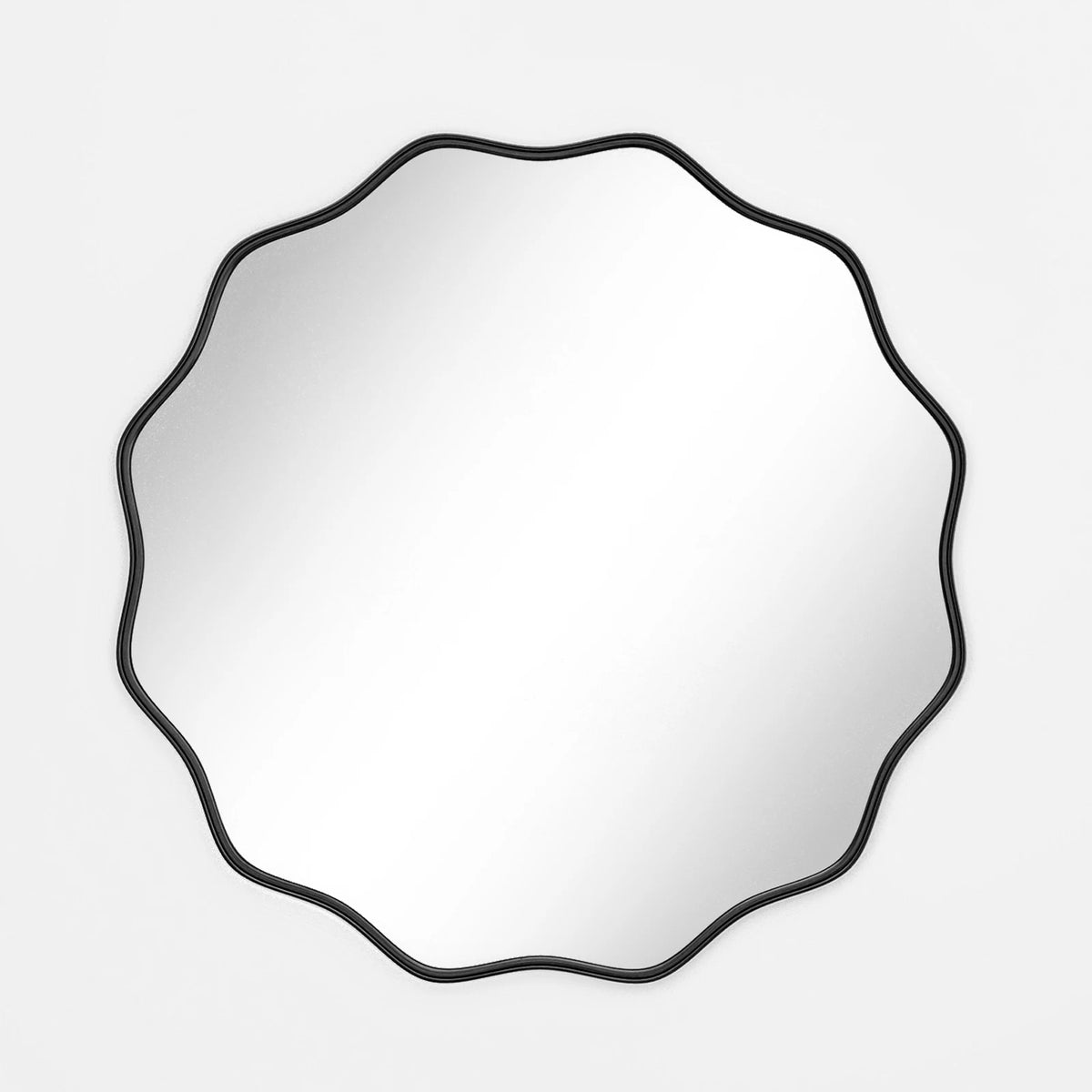 Beautypeak Wavy Round Decorative Wall Mirror With Glass Frame
