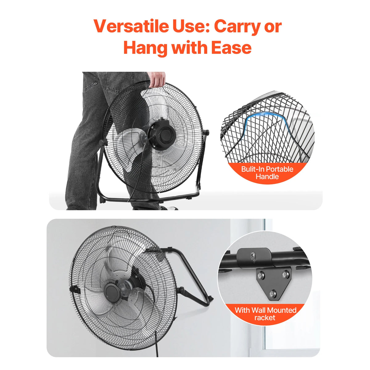 SucceBuy High Velocity Industrial Floor Fan With Adjustable Tilt