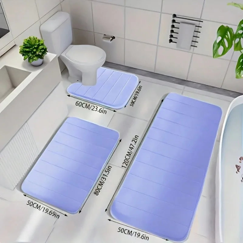 Memory Foam Bath Rug Set Non Slip Plush Bathroom Mats