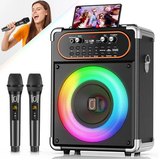 FanFun Portable Karaoke Speaker With Microphones And Bluetooth 5.3