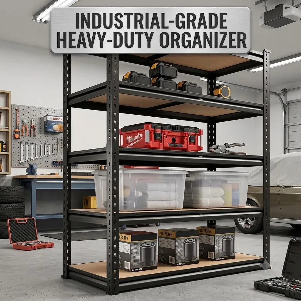Five Tier Adjustable Metal Utility Shelving Storage Rack