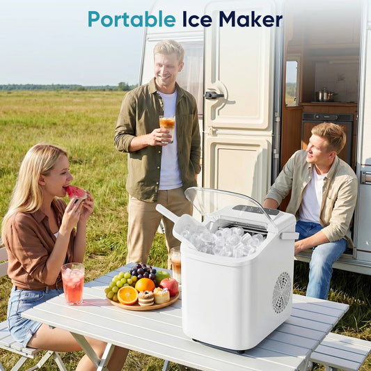 Jhk Portable Countertop Ice Maker With Convenient Carry Handle