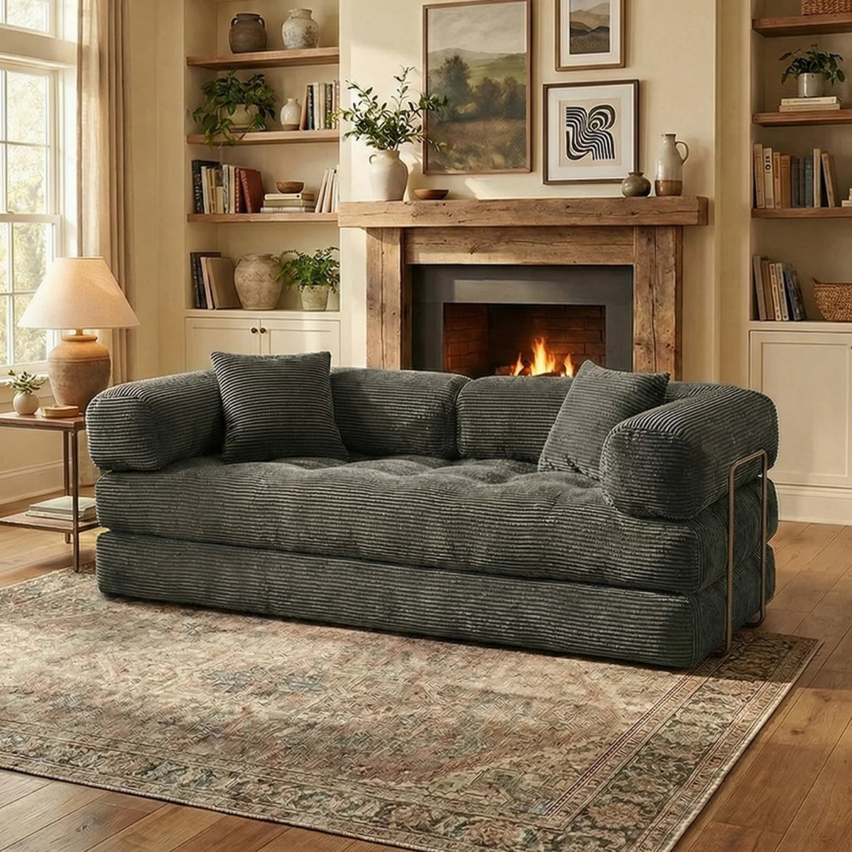 YQzyphyna Modern Convertible Futon Sofa Bed For Living Room