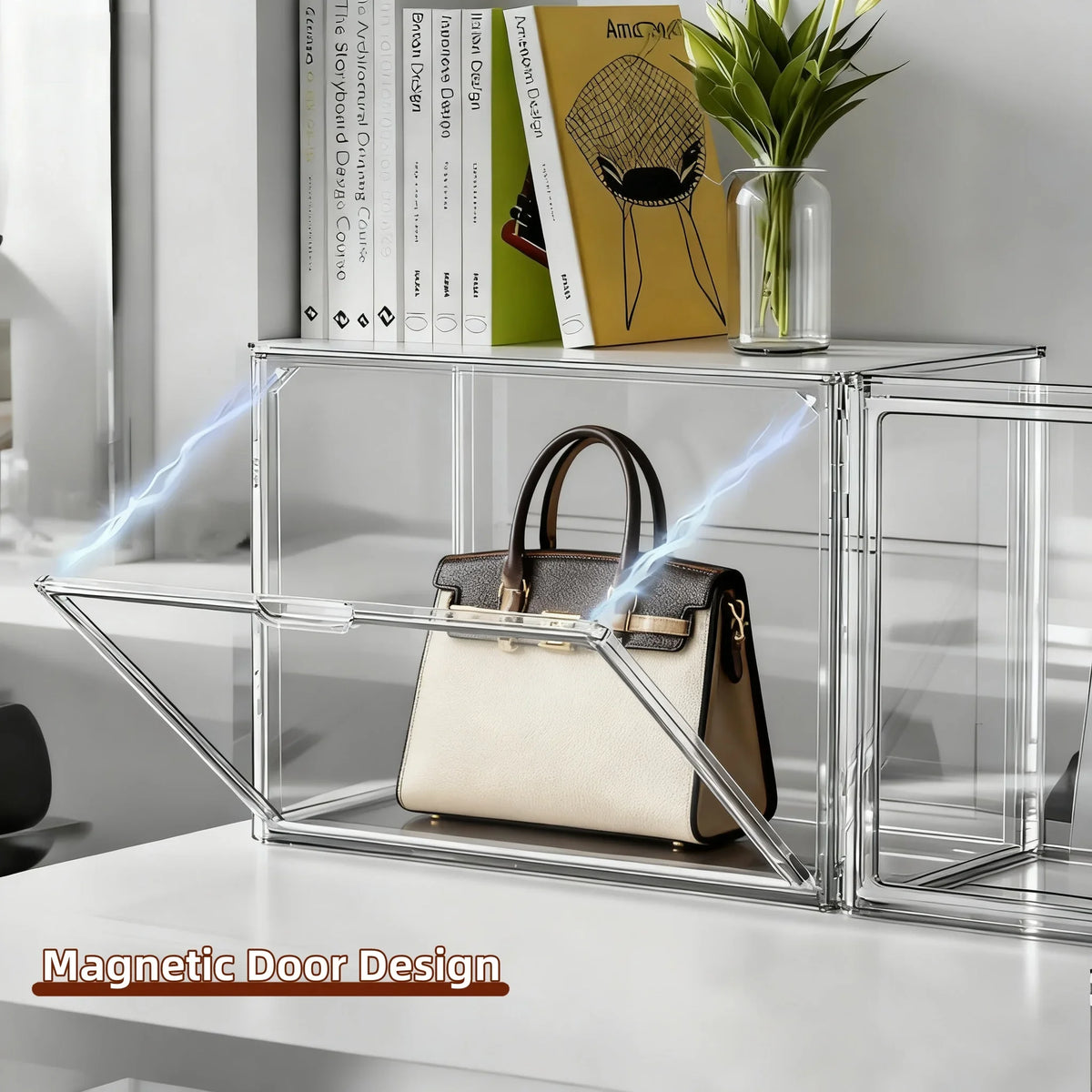 Clear Folding Acrylic Display Case Organizer Bin