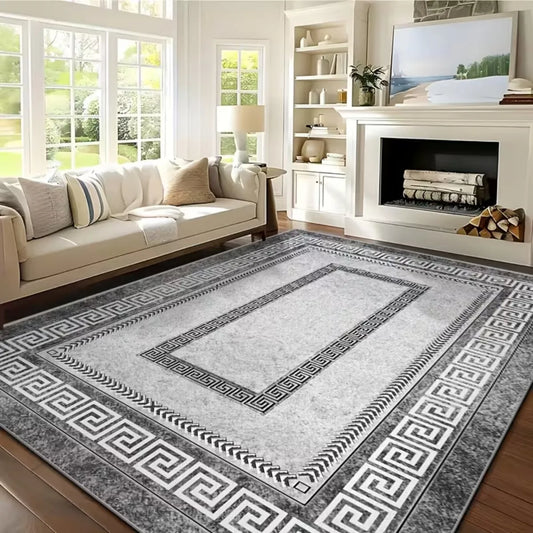 Soft Geometric Crystal Velvet Rug With Non Slip Rubber Backing