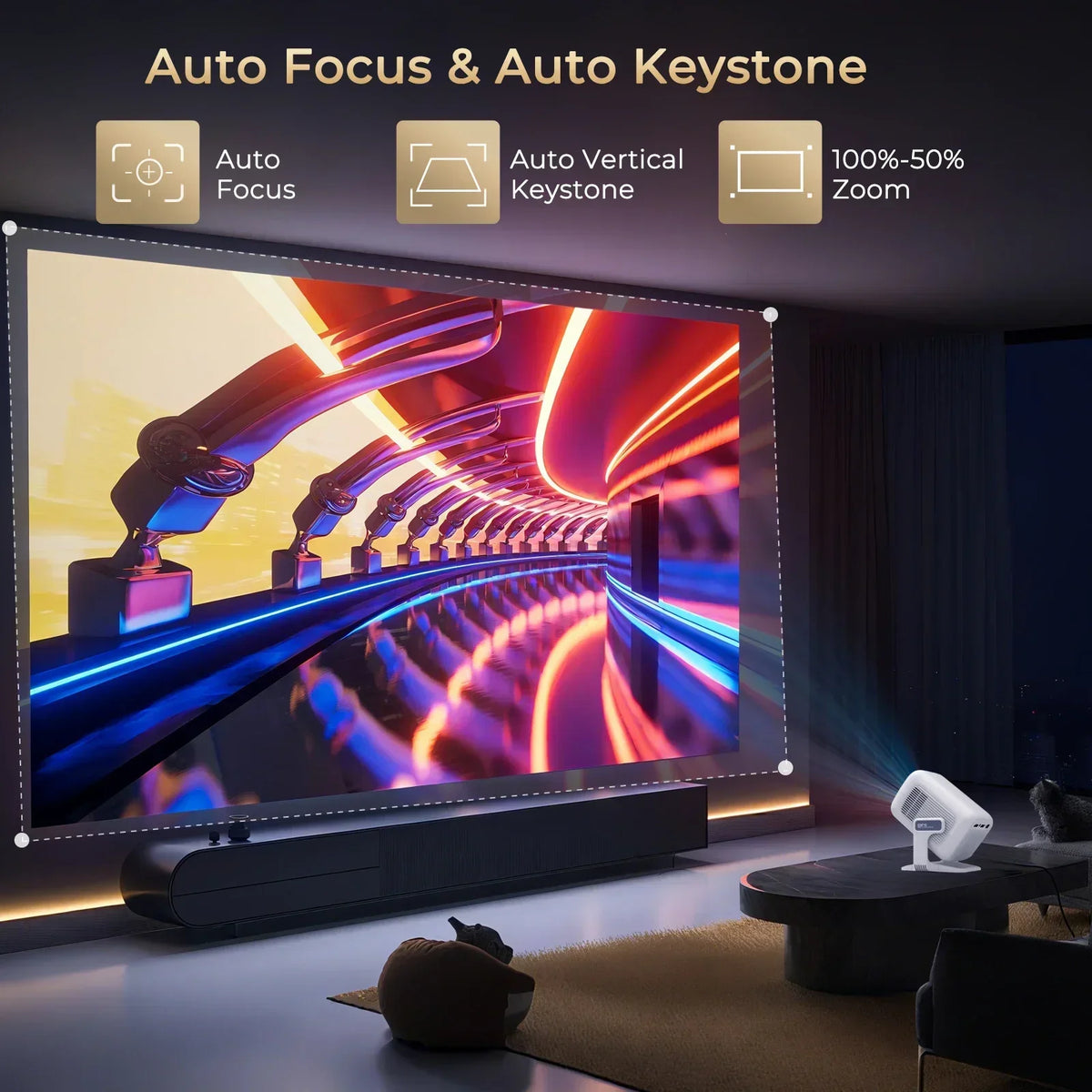 LynCast 4K X3AQ Projector Native 1080P Android 11 Auto Focus