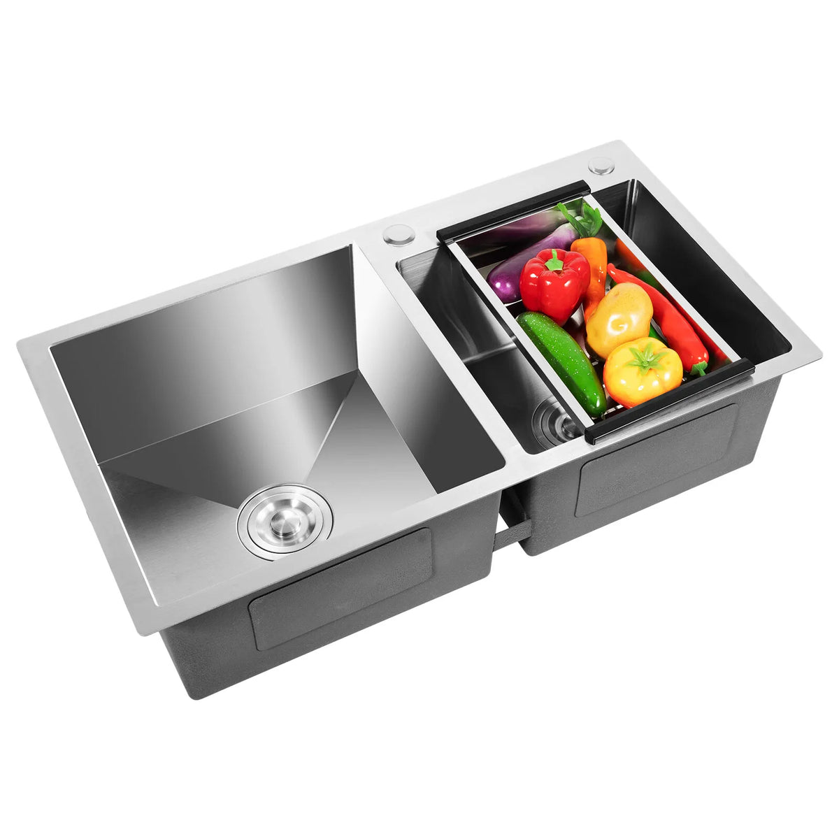 Stainless Steel Double Bowl Drop-In Kitchen Sink