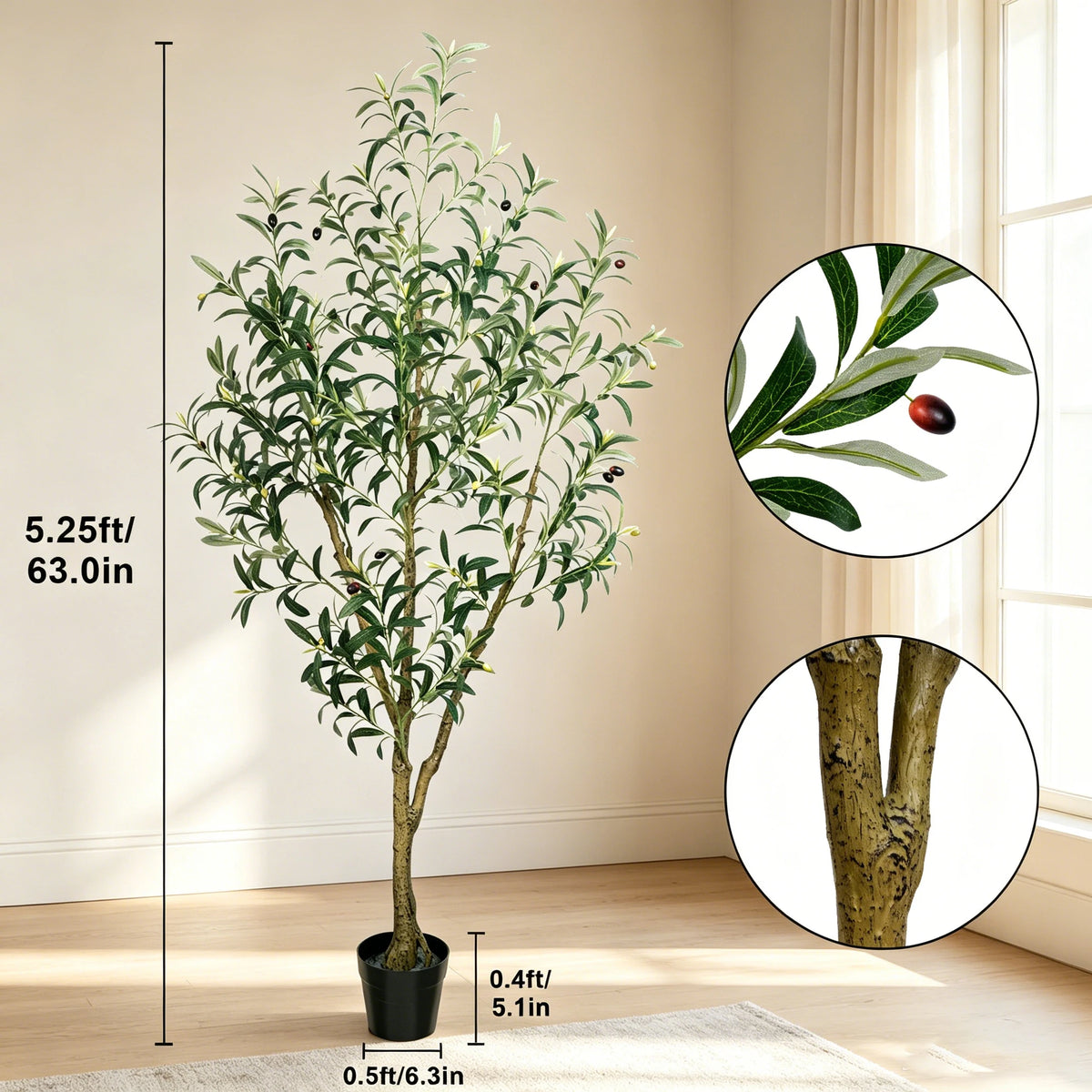Olitree Artificial Olive Tree With Pot For Indoor Decoration