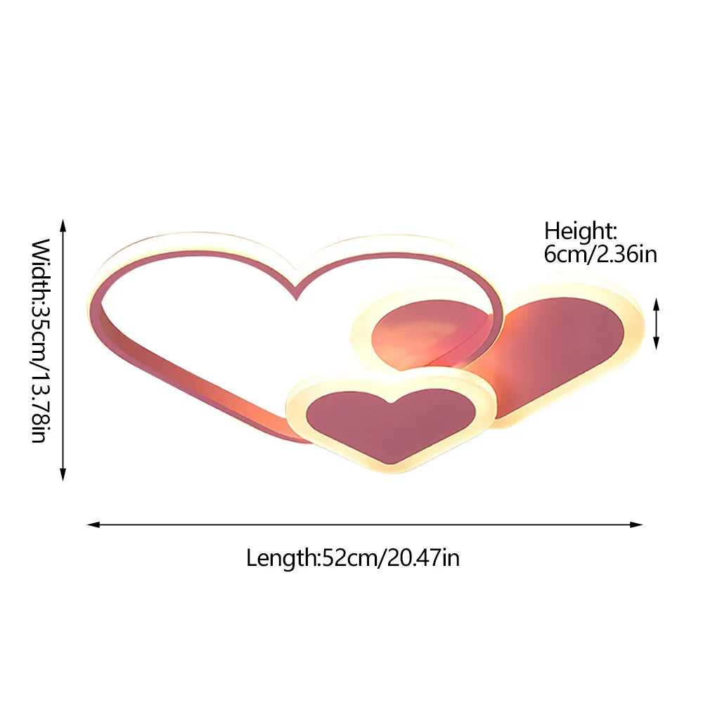 Heart-Shaped LED Ceiling Lamp 36W With Remote Control
