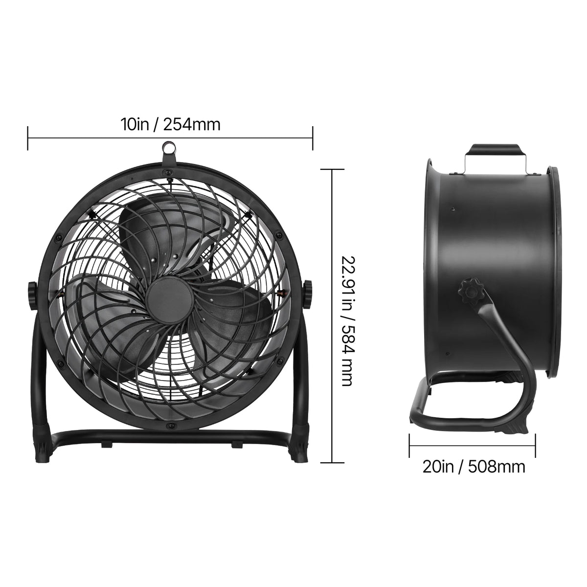 SucceBuy High Velocity Industrial Floor Fan With Adjustable Tilt