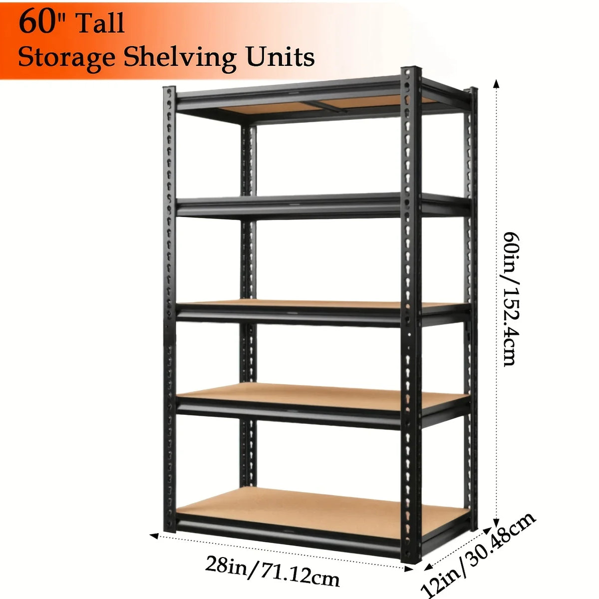 Heavy Duty Steel Five Tier Utility Garage Storage Racking Shelving Unit For Tools