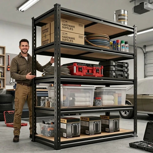 Five Tier Adjustable Metal Utility Shelving Storage Rack