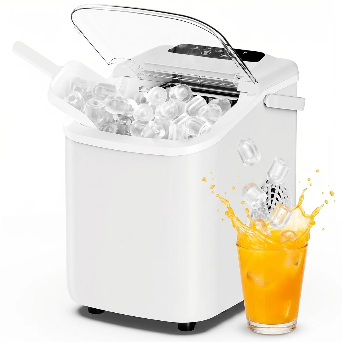Jhk Portable Countertop Ice Maker With Convenient Carry Handle