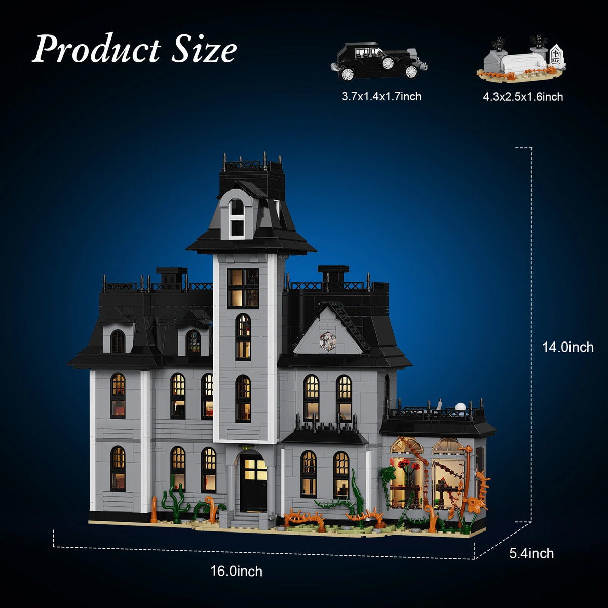 Gothic House Building Blocks Nightfall Manor Architecture Ornament Gift