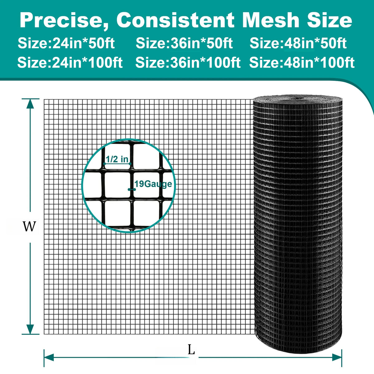 Hardware Cloth 19 Gauge PVC Welded Wire Mesh Roll Fence