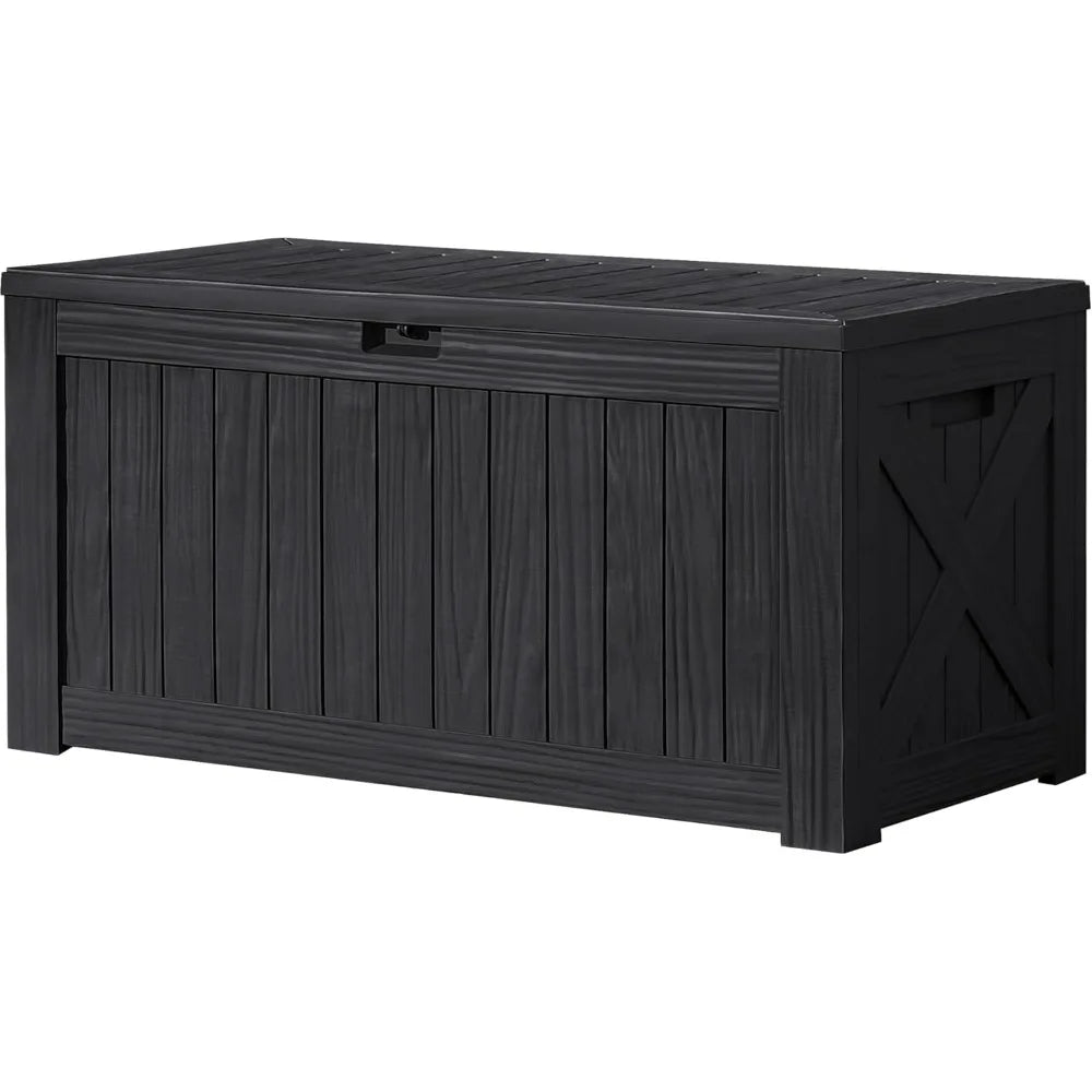 Devoko 120 Gallon Outdoor Storage Bench Waterproof Resin Deck Box