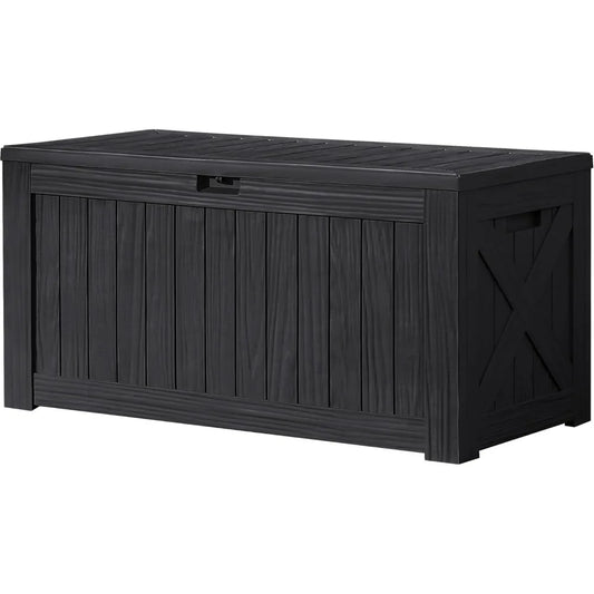 Devoko 120 Gallon Outdoor Storage Bench Waterproof Resin Deck Box