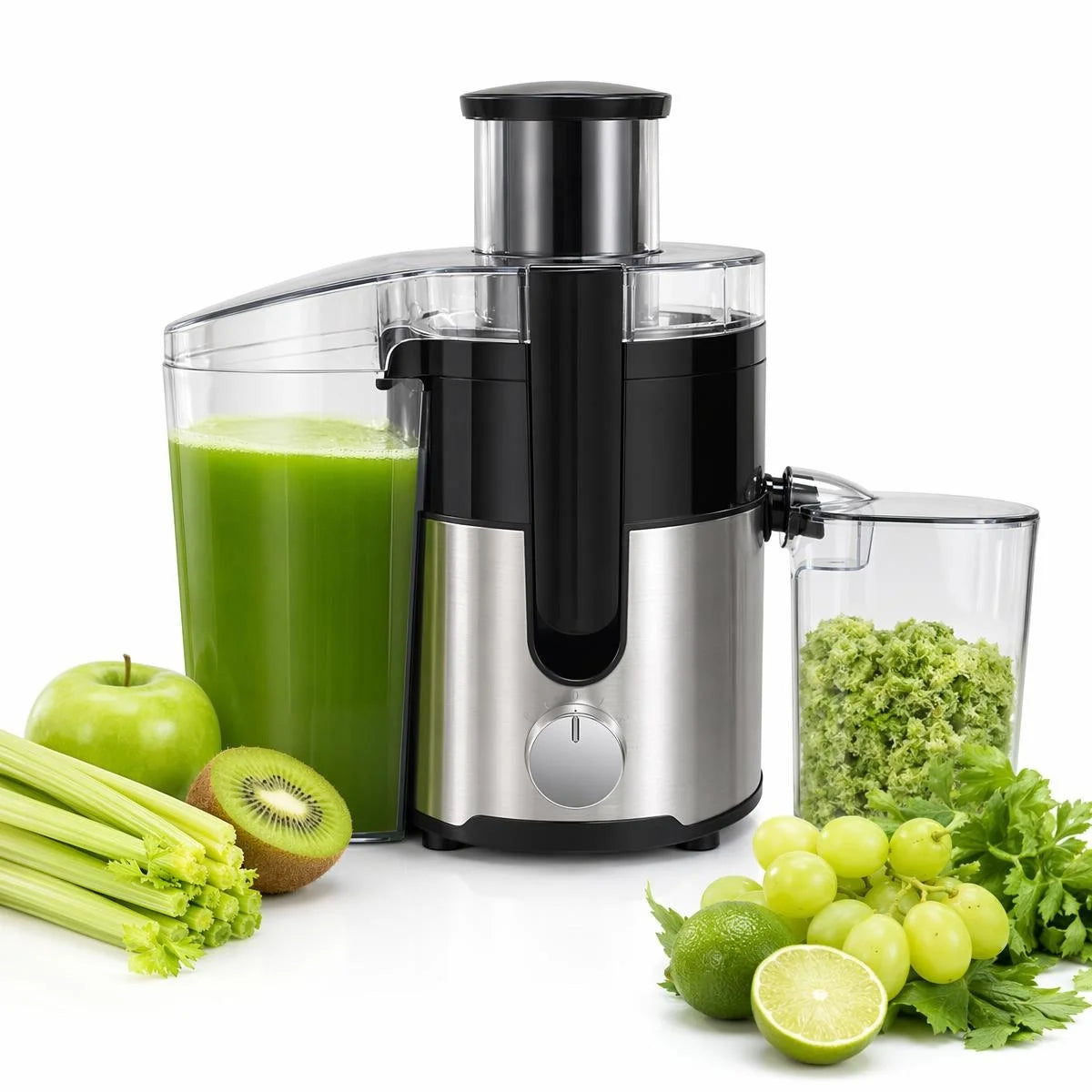 Centrifugal Juicer With Wide Feed Chute And Automatic Pulp Ejection