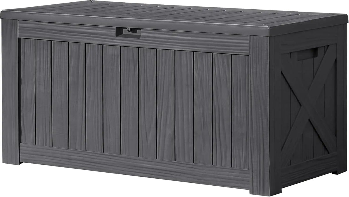 Devoko 120 Gallon Outdoor Storage Bench Waterproof Resin Deck Box