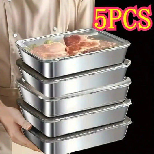 Stainless Steel Reusable Food Storage Containers With Sealed Lids