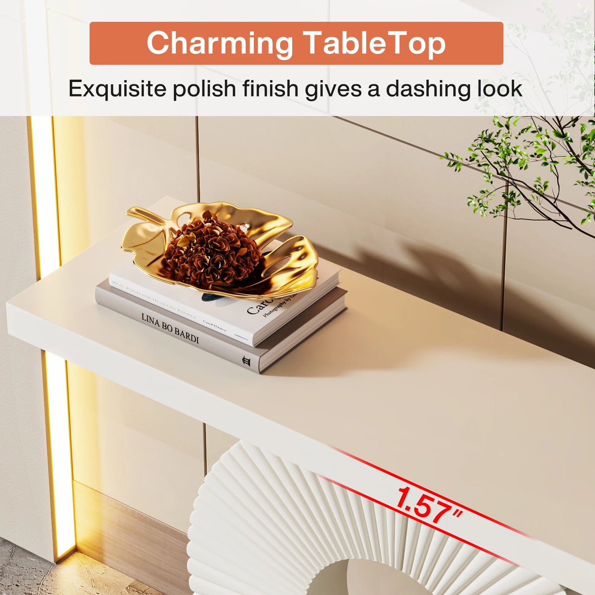 Tribesigns Modern Console Table With Geometric Base Entryway Table
