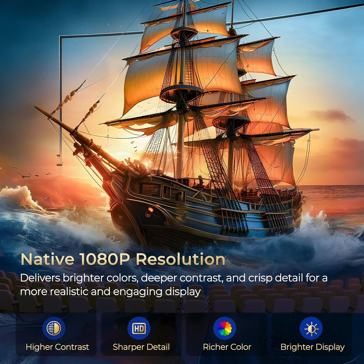 LynCast 4K X3AQ Projector Native 1080P Android 11 Auto Focus