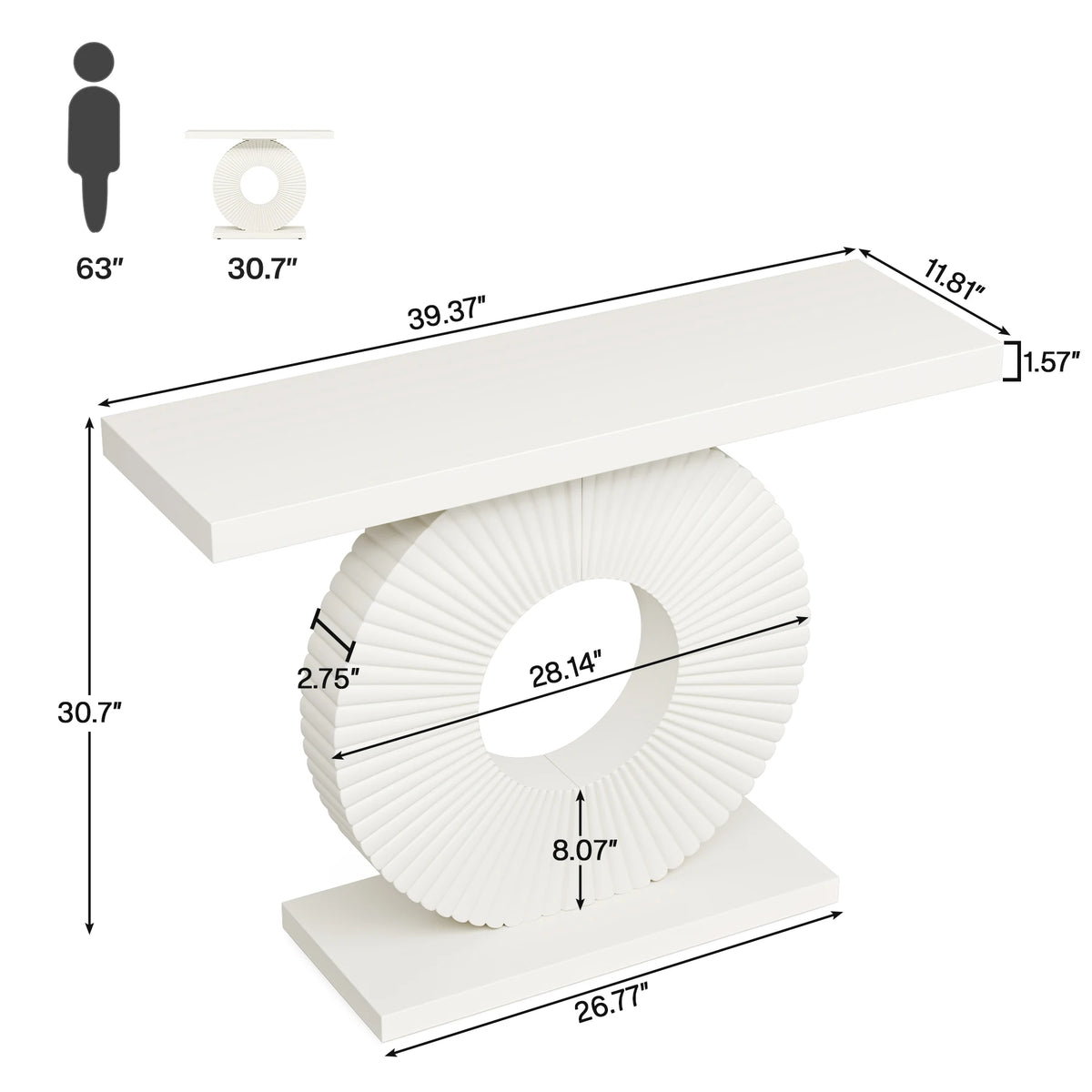 Tribesigns Modern Console Table With Geometric Base Entryway Table