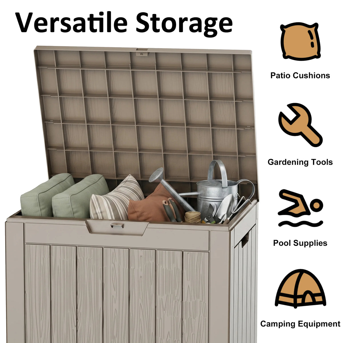 Brand None 30 Gallon Outdoor Water Resistant Deck Storage Box With Lock