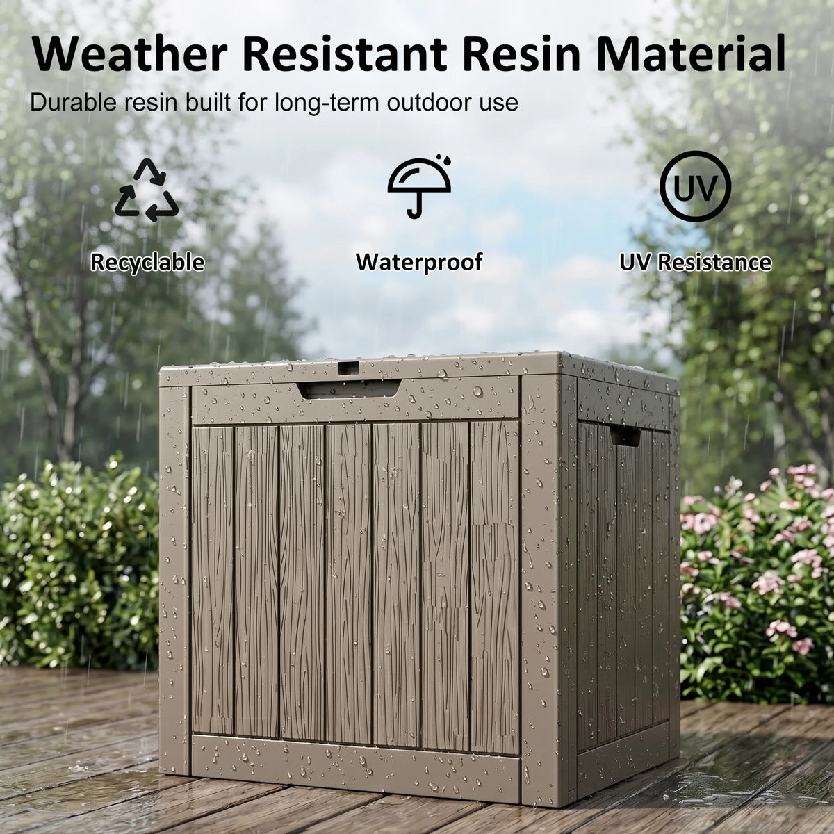 Brand None 30 Gallon Outdoor Water Resistant Deck Storage Box With Lock
